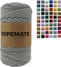 ROPEMATE 100% Cotton Braided Cord 3mm 110Yards 22 Colors Optional Double by ROPMEATE