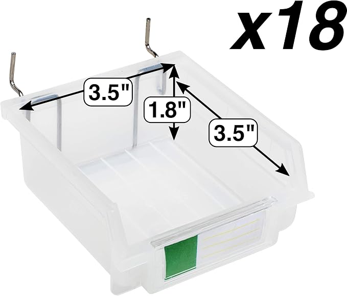Pegboard Bins – 18 Pack Clear - Image 2
