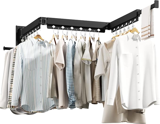 Wall Mounted Clothes Hanger, Clothes Drying Rack, Laundry Drying Rack, Clothes - Image 7
