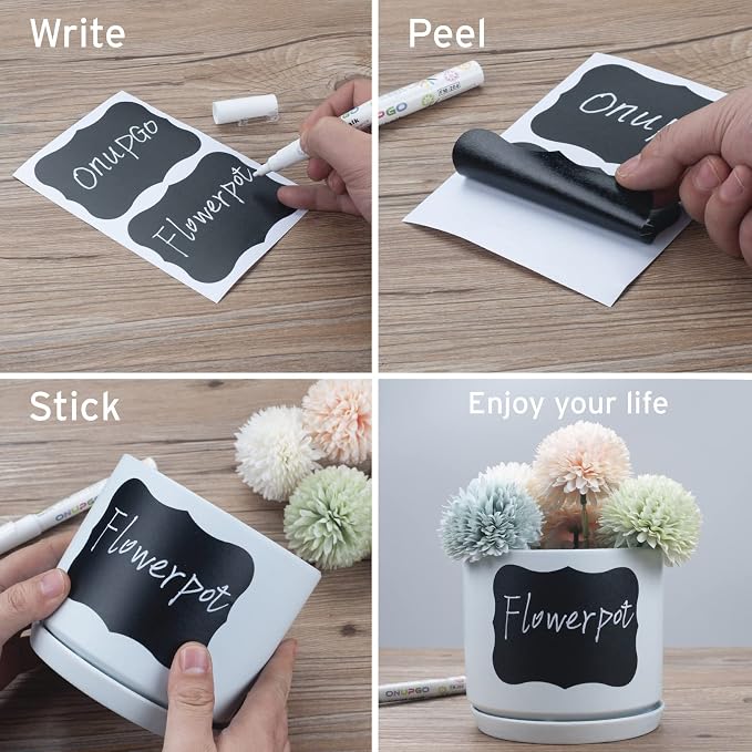 ONUPGO Chalkboard Labels, Waterproof Chalkboard Sticker - Image 5