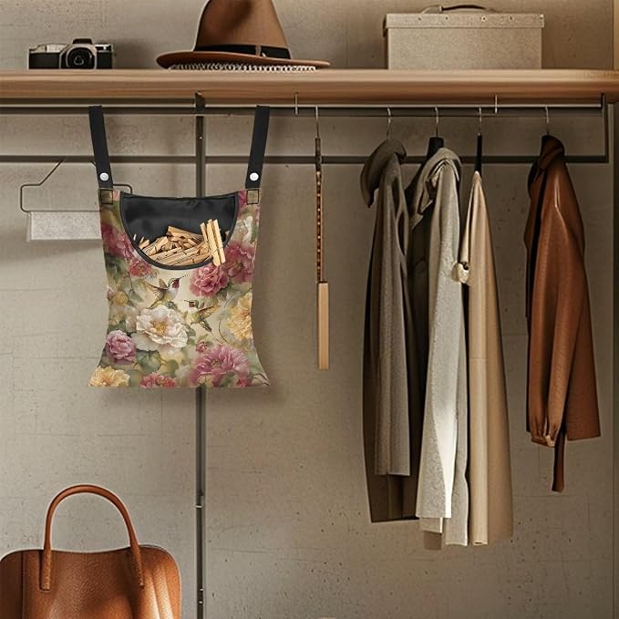 Clothes Pin Hanging Bag with Large Opening, Lightweight Hanging Laundry Bag - Image 4