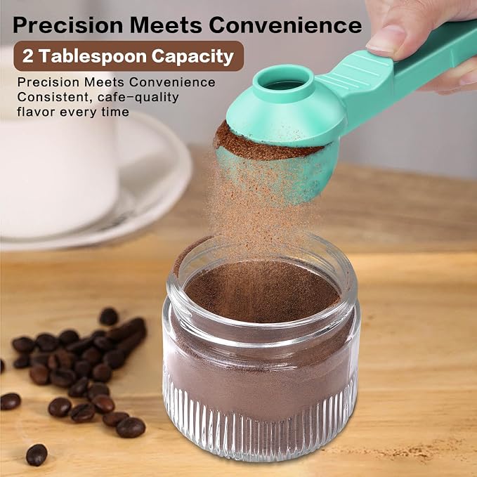 2-in-1 Coffee Scoop with Funnel, 2 Teaspoon Measuring Spoon - Image 2