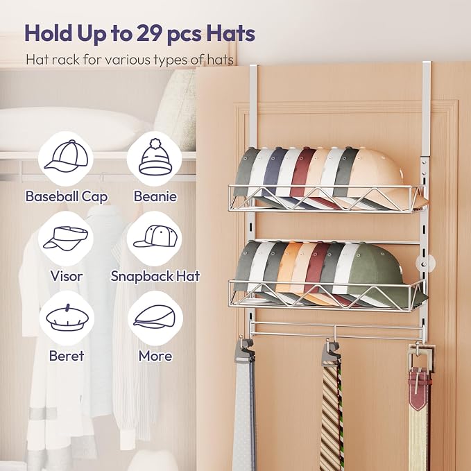 SWTYMIKI Over Door Hat Organizer - Image 2
