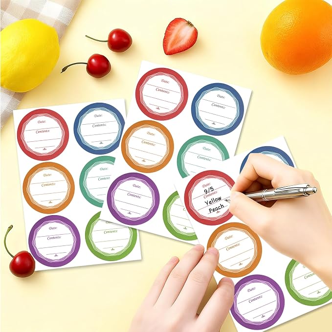 108 PCS Multicolored Mason Jar Label Stickers, Removable Waterproof & Oil - Image 3