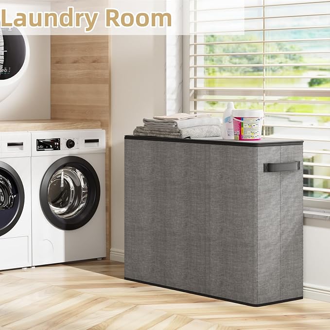 180L Laundry Hamper 3 Section, Large Laundry Hamper - Image 2