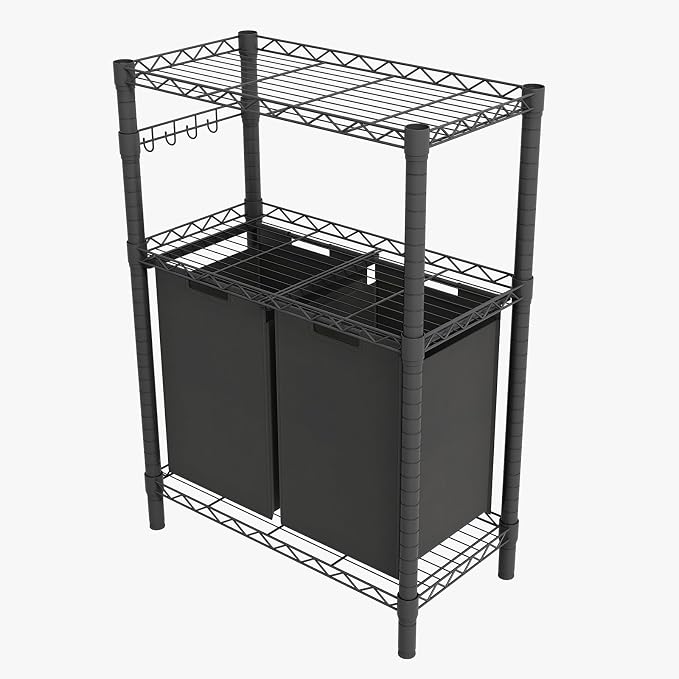 2 Section Laundry Sorter, Laundry Hamper by Unknown
