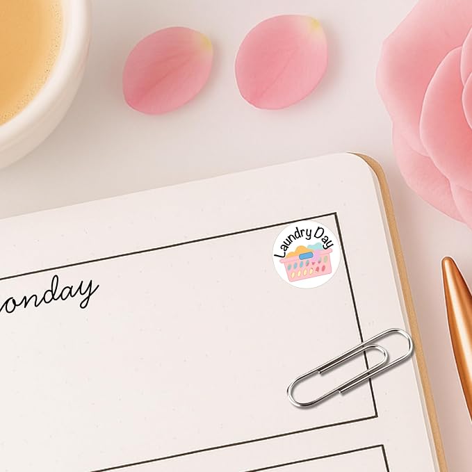 Laundry Day Planner Stickers – 54 Mini Vinyl Labels - Image 4