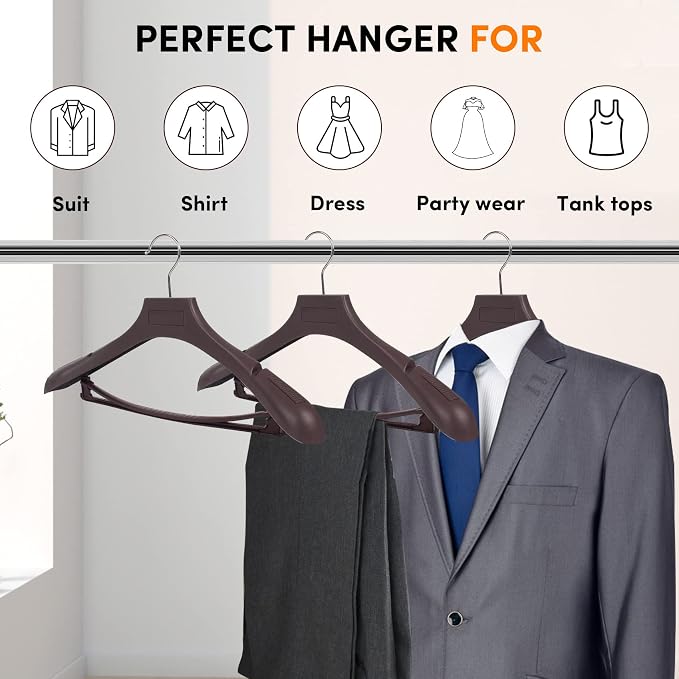 Suit Hangers for Men 50 Pack, Thick Plastic - Image 6