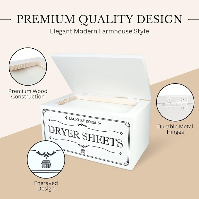 Farmhouse Dryer Sheet Dispenser/Holder Box - Image 4