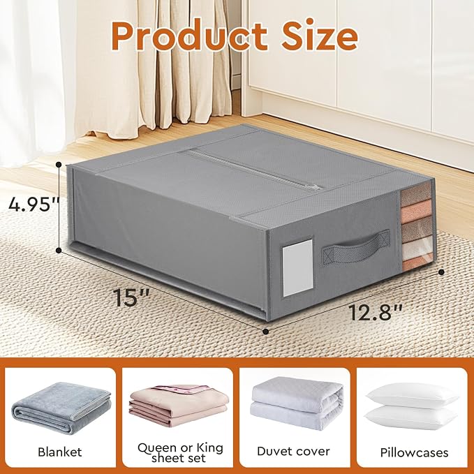 6 Pack Bed Sheet Closet Organizers and Storage, Sturdy Foldable Storage - Image 2
