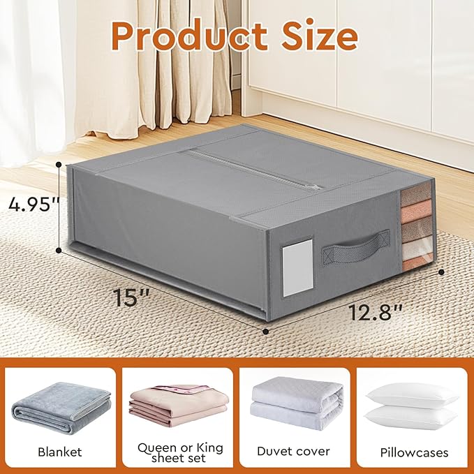 4 Pack Bed Sheet Closet Organizers and Storage, Sturdy Foldable Storage - Image 2