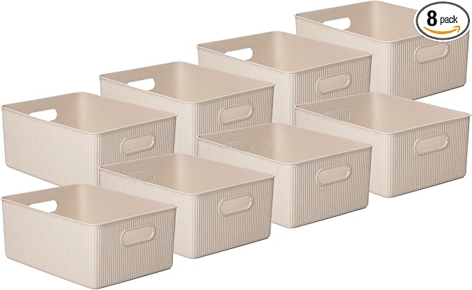 Superio Eco-Friendly Decorative Plastic Basket Open Home Storage Bins Organizer by Superio