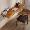 Industrial Wall Mounted Folding Bar Table Live Edge, Rustic Drop-Leaf Table by Unknown