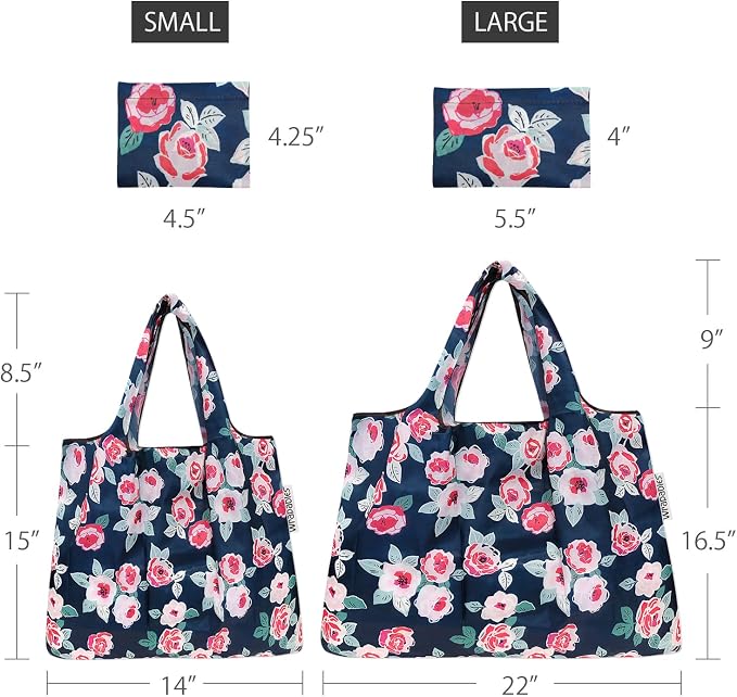 allydrew Large Foldable Tote Nylon Reusable Grocery Bag - Image 2