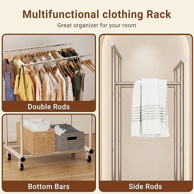 TigerParty Double Rods Clothes Rack - Image 5