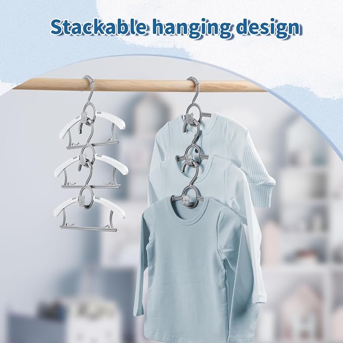 Baby Hangers for Closet Adjustable, Extendable & Stackable Kids Hangers - Image 3