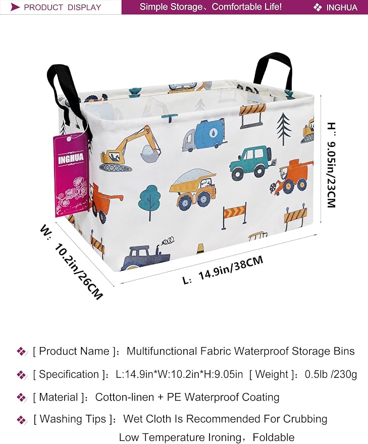 Rectangular Storage Basket Fabric Organizer Bin - Image 2