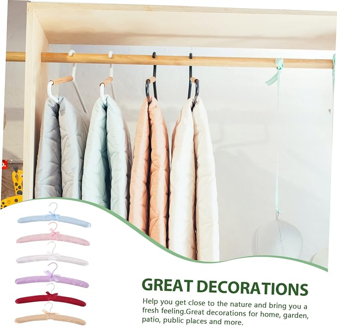 6pcs Padded Clothes Hangers Non-Slip Design Soft Satin Material - Image 9