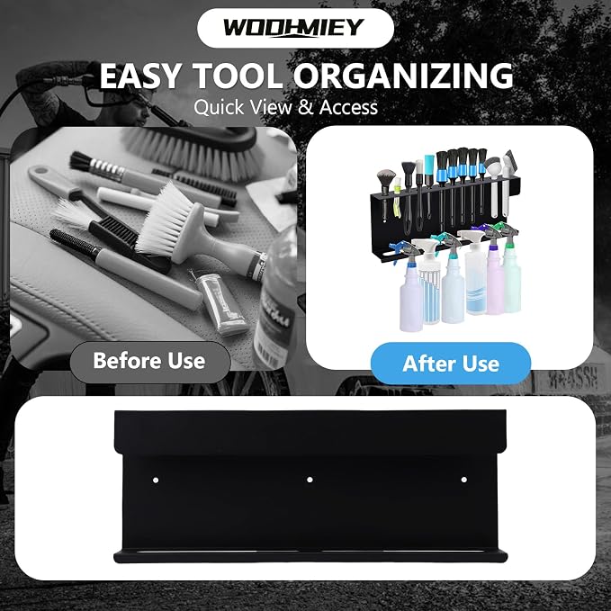 Wall Mounted Spray Bottle Holder and Detailing Brush Rack, Car Detailing - Image 4