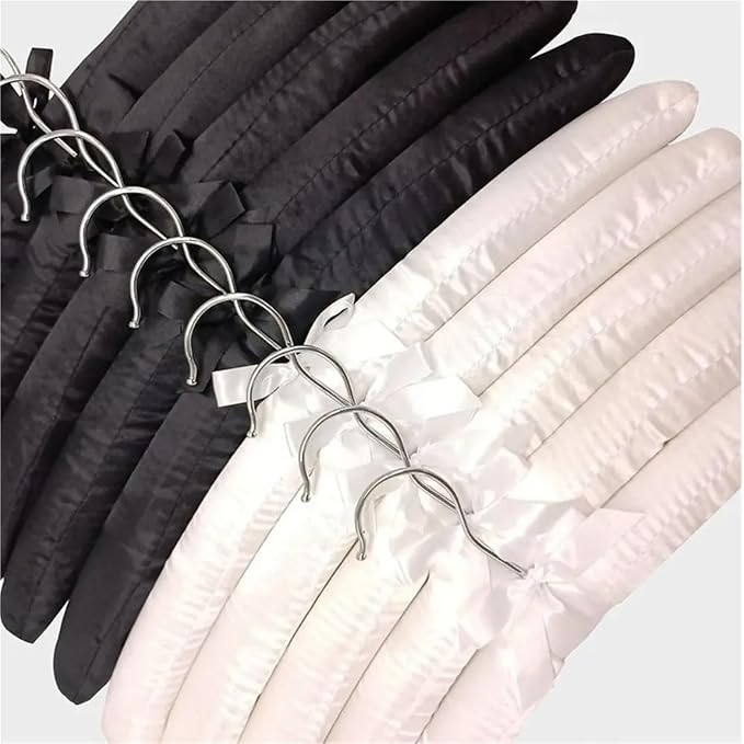 Hanger 5PCS Coat Satin Padded Clothes Silk Wrapped Display Sponge Hangers - Image 4