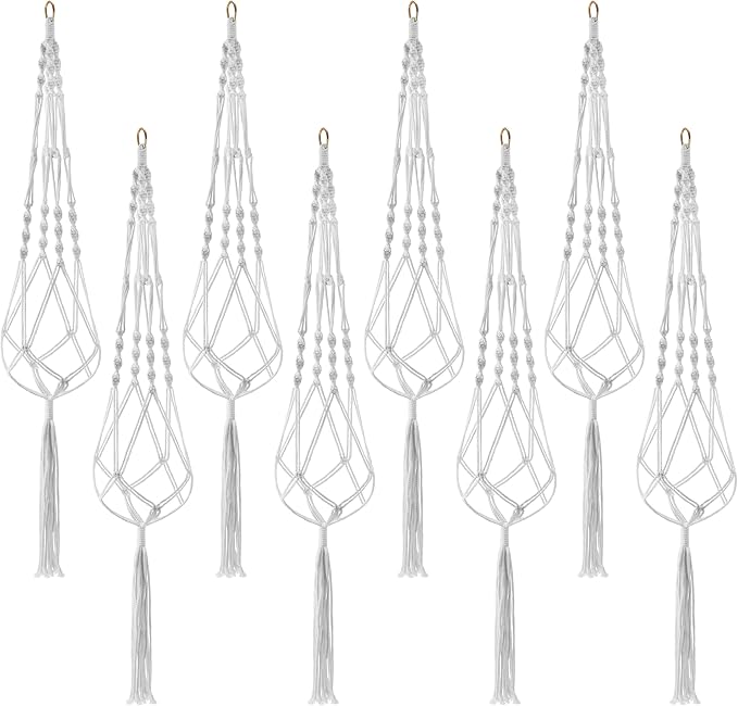 Sorbus Macrame Plant Hanger Indoor Outdoor Hanging Plant Pots Cotton Rope - Image 3
