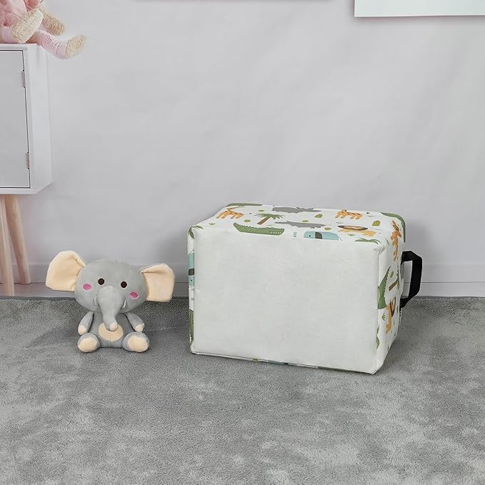 LANGYASHAN Rectangular Storage Bin Collapse Canvas Fabric Cartoon Storage Basket - Image 8