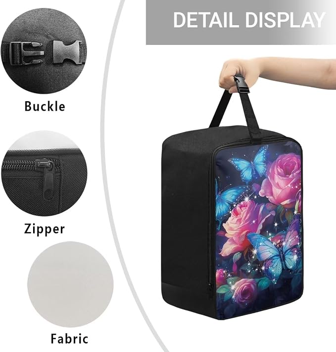 Steamer Carrying Case Butterfly Rose Lightweight Zippered Organizer - Image 5