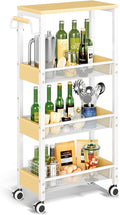 Utility 4 Tier Rolling Cart for Small Spaces, Slim Storage Cart by Srora