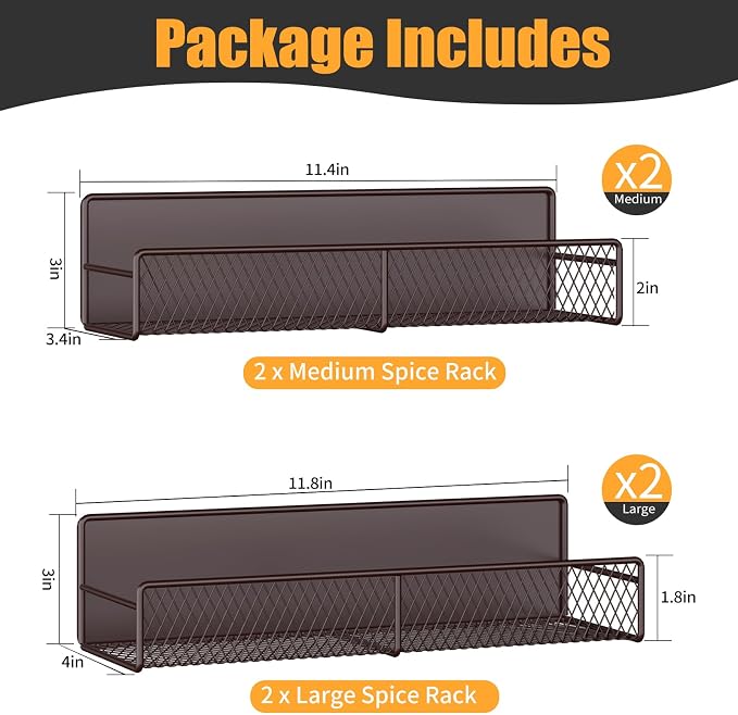Magnetic Spice Rack for Refrigerator, 4 Pack 100% Metal Strong Magnet Fridge - Image 2