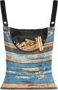 Wood Print Space-Saving Laundry Clothespin Bag, Waterproof Polyester Material by LJMKZJN