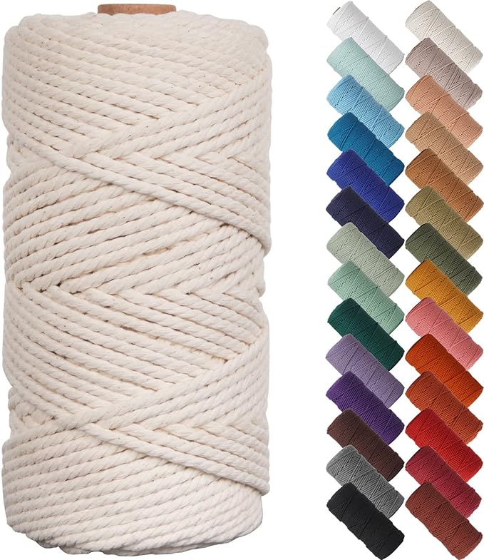 NOANTA Natural Macrame Cord 3mm x 109Yards, Cotton Cord by NOANTA