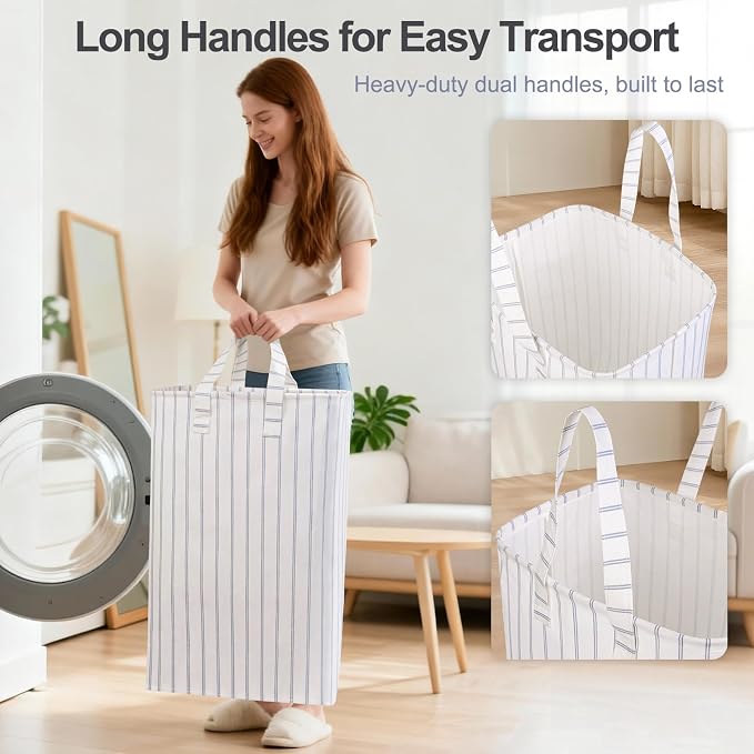Laundry Hamper Collapsible Laundry Baskets, Freestanding Waterproof Clothes - Image 5