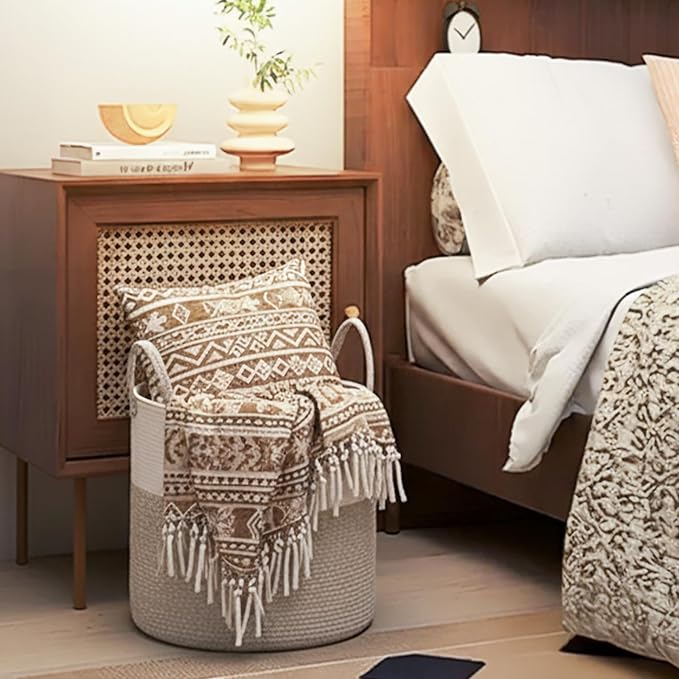 ShellKingdom Laundry Basket, Large Natural Rope Woven Storage Basket - Image 2
