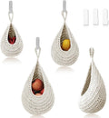 Hanging Fruit Basket Set of 3, Boho Wall Hanging Storage Basket by MKOSHUN