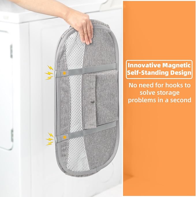 1-Second Storage Washer-Side Magnetic Pop-Up Laundry Hamper New User Safety - Image 2
