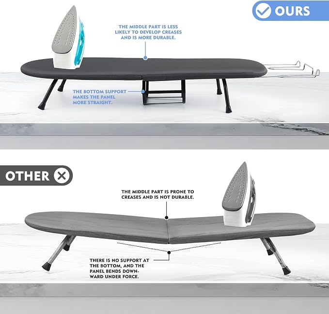 BiJun Small Ironing Board, Foldable Table Top Ompact Portable Mini Ironing - Image 2