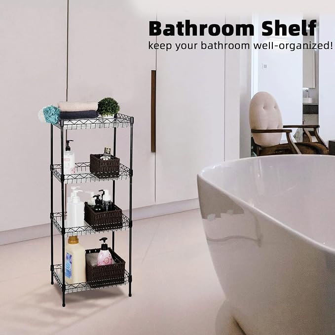 Storage Shelves, 4-Tier Wire Shelving Unit - Image 5