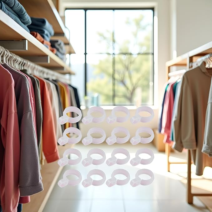 50 Pcs White Wind Proof Hanger Hook, Anti Slip Clothes Hangers from Drying Rack - Image 5