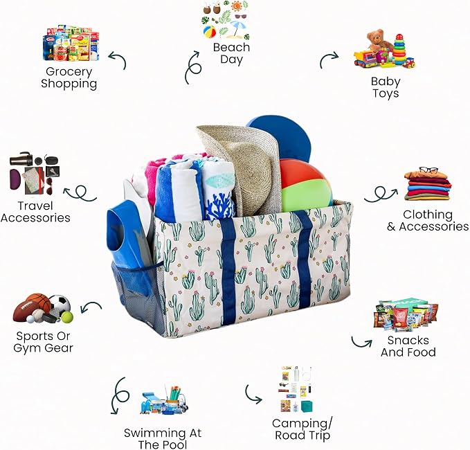 Extra Large Utility Tote Bag, Oversized Collapsible Reusable Wire Frame - Image 3