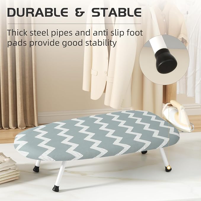 Mini Ironing Board Tabletop Ironing Board Compact Foldable Iron Board Thick - Image 5