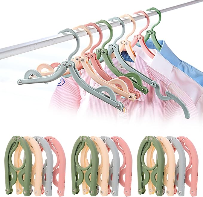 Travel Folding Hanger Household Multifunctional Portable Hanger by Heshebuy