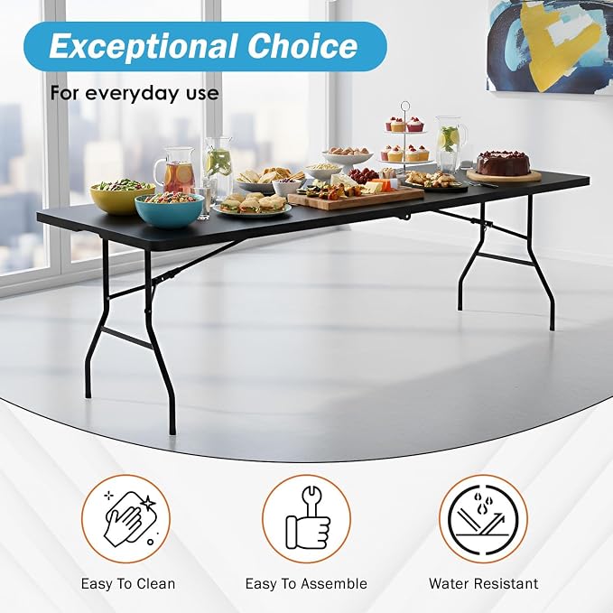 HKLGorg Folding Table, Heavy Duty Plastic Folding Utility Table Indoor Outdoor - Image 7