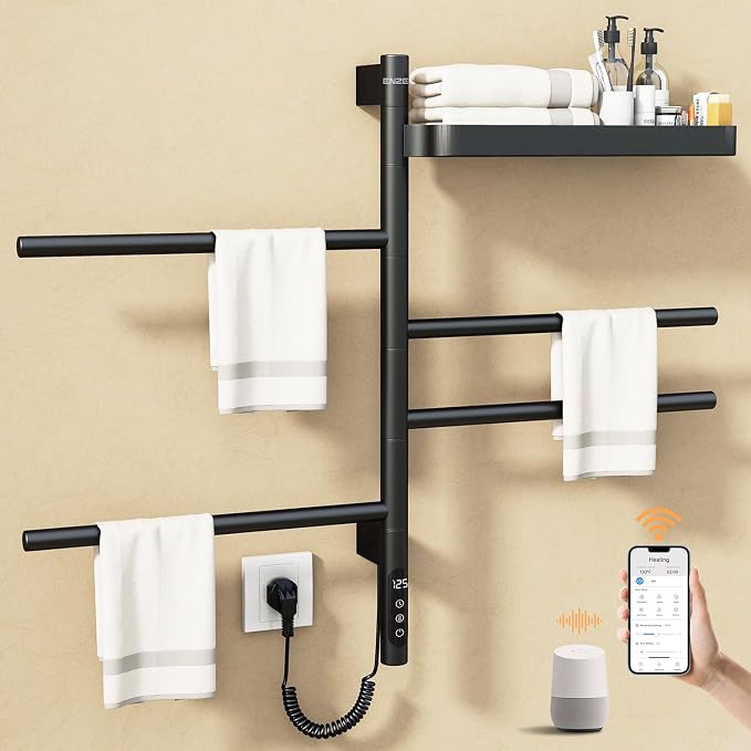 ENZE Smart Rotating Heated Towel Rack - Image 2
