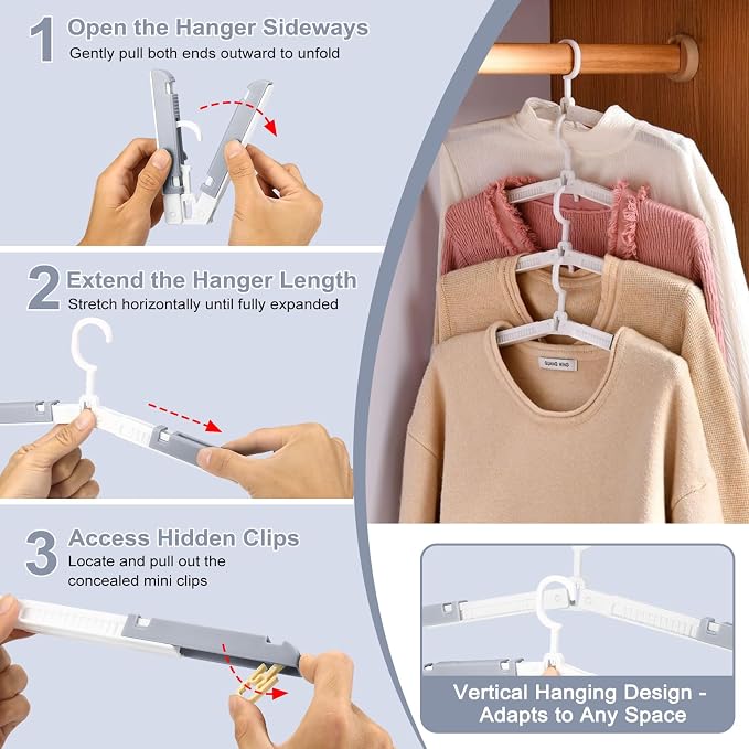 Foldable Travel Hangers for Cruise, 6 Pack Portable Collapsible Hanger - Image 6