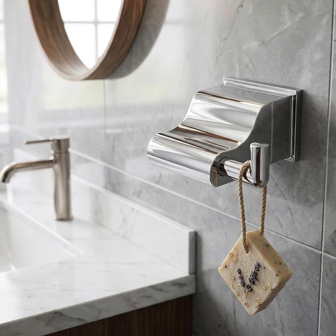 ECKOREA® Polished Chrome Robe & Towel Hook ECK-600O, Durable Zinc Alloy by ECKOREABathroomHardware