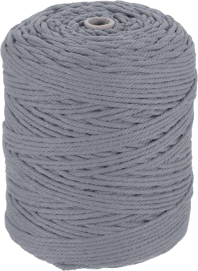 HARFINGTON Natural Macrame Cord 3mm x 328 Yards 4 Strand Twisted Cotton Macrame by HARFINGTON