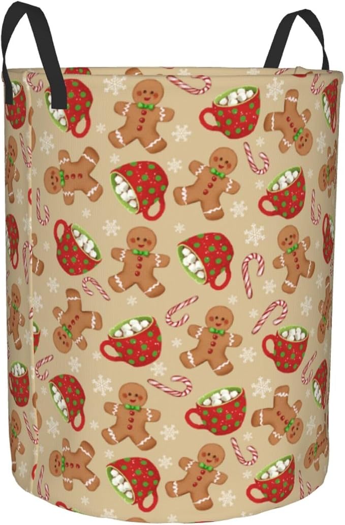 Christmas Candy Laundry Basket Storage Bin Foldable Laundry Hamper Clothes - Image 2