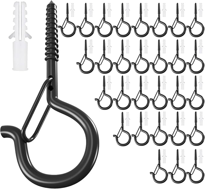 18 Pack Q-Hanger Light Hooks, Wall Cabinet Ceiling Hooks Screw Hooks by GIPTIME