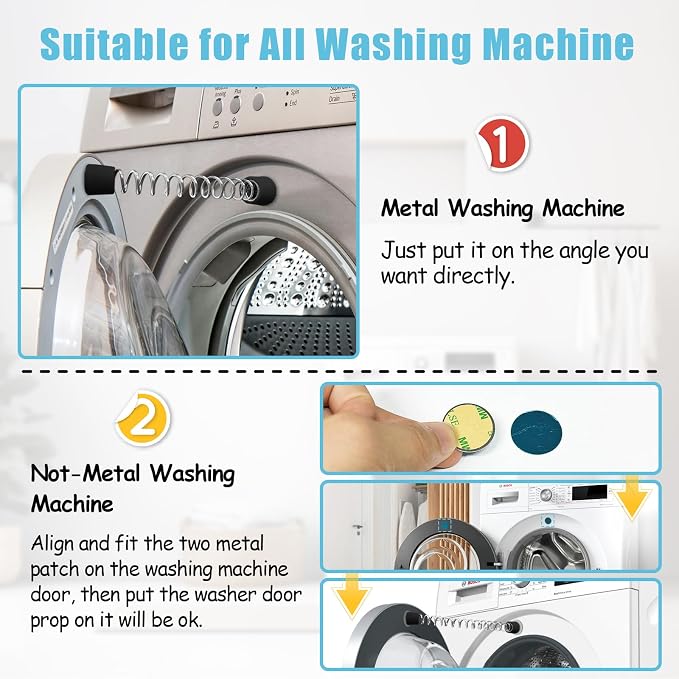 Washer Door Prop, Magnetic Front Load Washing Machine Door Stopper Keep Washer - Image 6