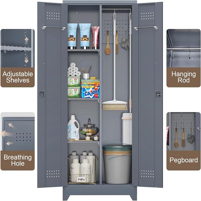 GREATMEET 65'' Metal Utility Storage Cabinet - Image 6